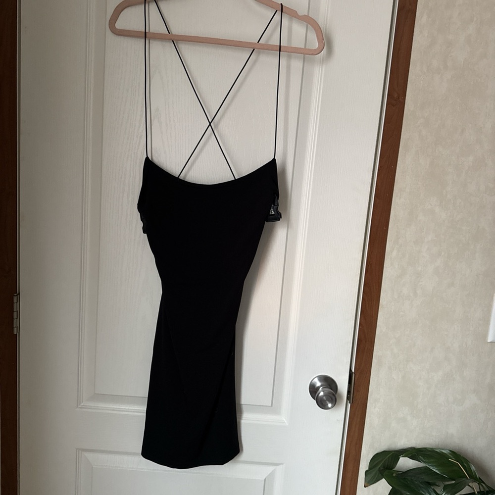 Elegant Black Strappy Dress